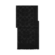 Coach Signature Wrap Wool Silk Blend-Black