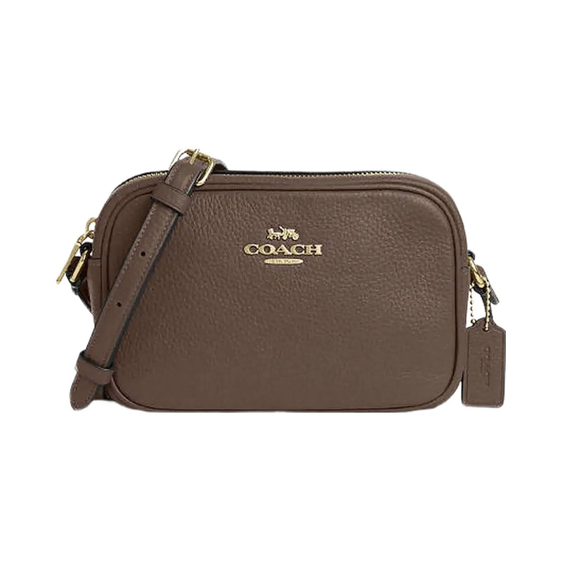 Coach Mini Jamie Camera Bag Pebbled Leather-Gold-Dark Stone