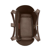 Coach Hadley Turnlock Tote Bag Pebbled Leather-Gold-Dark Stone