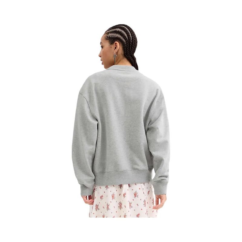 Coach Sporty Signature Boyfriend Crewneck Sweatshirt Heather Grey