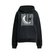 Coach Halloween Black Cat Moon Signature Square Hoodie Black