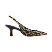 Coach Slingback Heel With Leopard Print Tan & Black