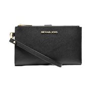 Michael Kors Jet Set Large Leather Smartphone Wristlet Wallet Black