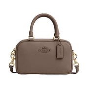Coach Satchel Crossbody Smooth Leather-Gold-Dark Stone