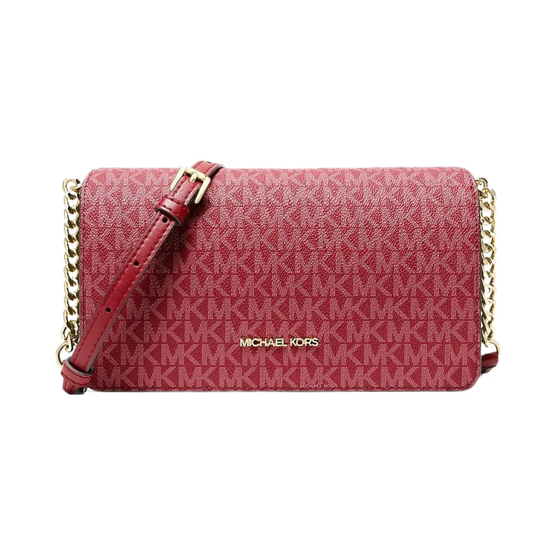 Michael Kors Jet Set Medium Signature Logo Crossbody Bag Cherry
