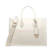 Michael Kors Mirella Medium Pebbled Leather Tote Bag Lt Cream