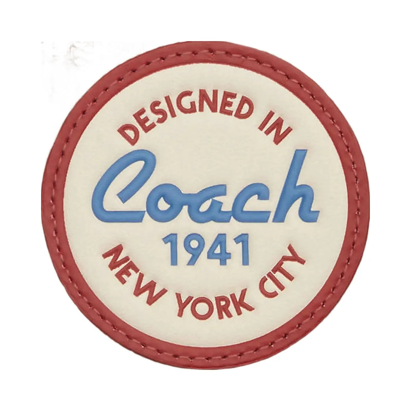 Coach Luggage Tag In Signature Canvas With Patches Signature Canvas-Gunmetal-Tan Multi