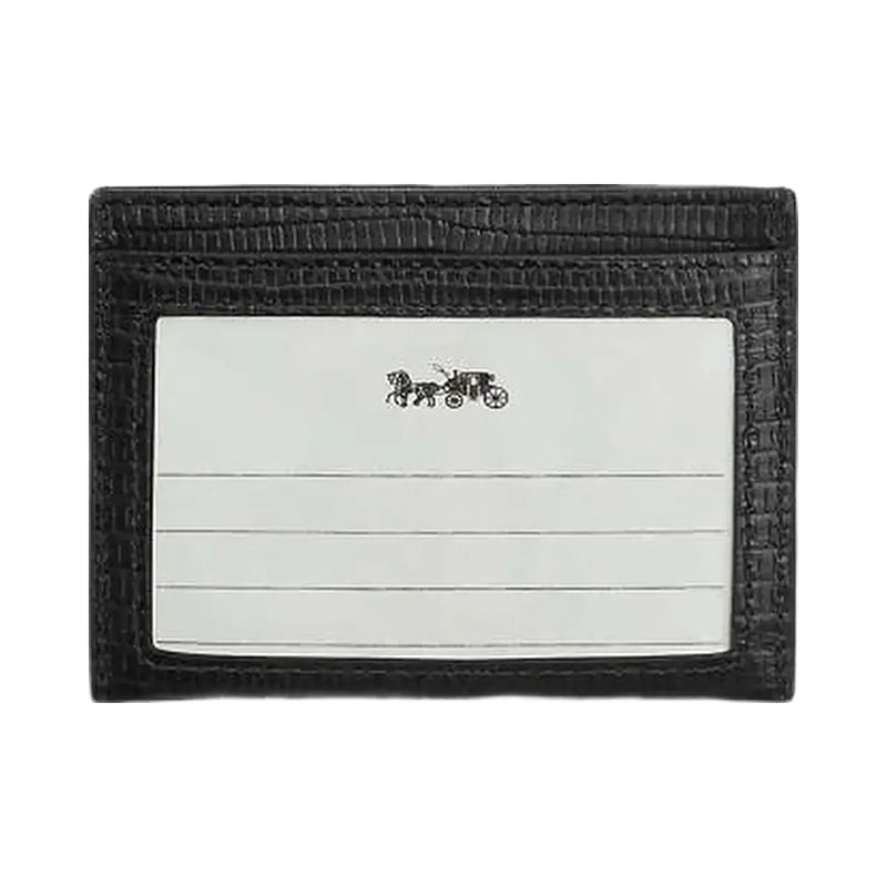 Coach Slim Id Card Case Novelty Leather-Silver-Black
