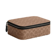 Coach Tech Organizer In Colorblock Signature Canvas Signature Canvas-Gunmetal-Khaki-Black