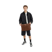 Coach Caleb Work Bag Pebbled Leather-Gunmetal-Saddle