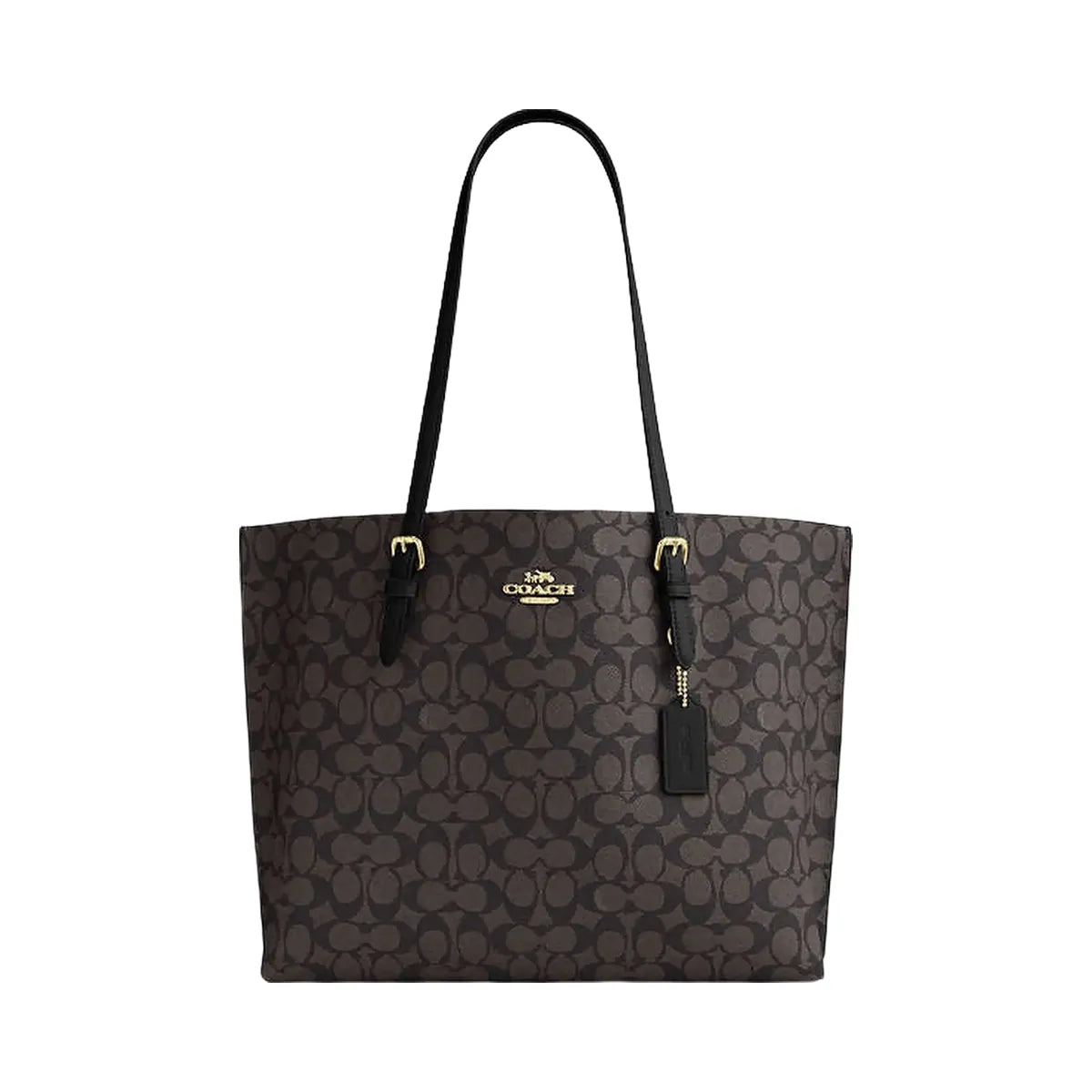 Coach Mollie Tote Bag In Signature Canvas Signature Canvas-Gold-Walnut-Black