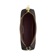 Coach Teri Hobo Bag In Signature Canvas Signature Canvas-Gold-Walnut-Black
