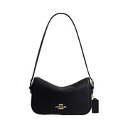 Coach Kailey Shoulder Bag Pebbled Leather-Gold-Black