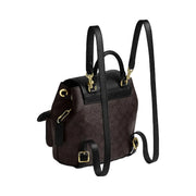 Coach Hadley Backpack In Signature Canvas Signature Canvas-Gold-Walnut-Black