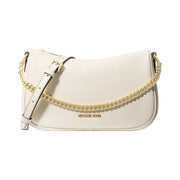 Michael Kors Carmela Medium Pebbled Leather Convertible Crossbody Bag Lt Cream