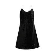 Coach Sequin Shorts Cami Dress Black