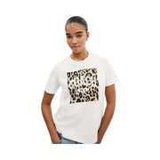 Coach Leopard Signature Square Classic T-Shirt In Organic Cotton White