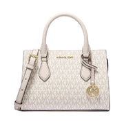 Michael Kors Sheila Small Signature Logo Satchel Vanilla