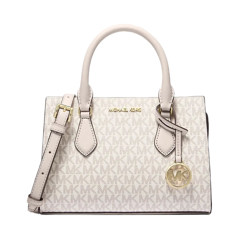 Michael Kors Sheila Small Signature Logo Satchel Vanilla