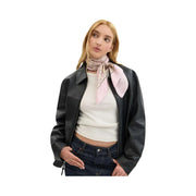 Coach Signature Doodle Heart Print Silk Square Scarf Sand-Pink
