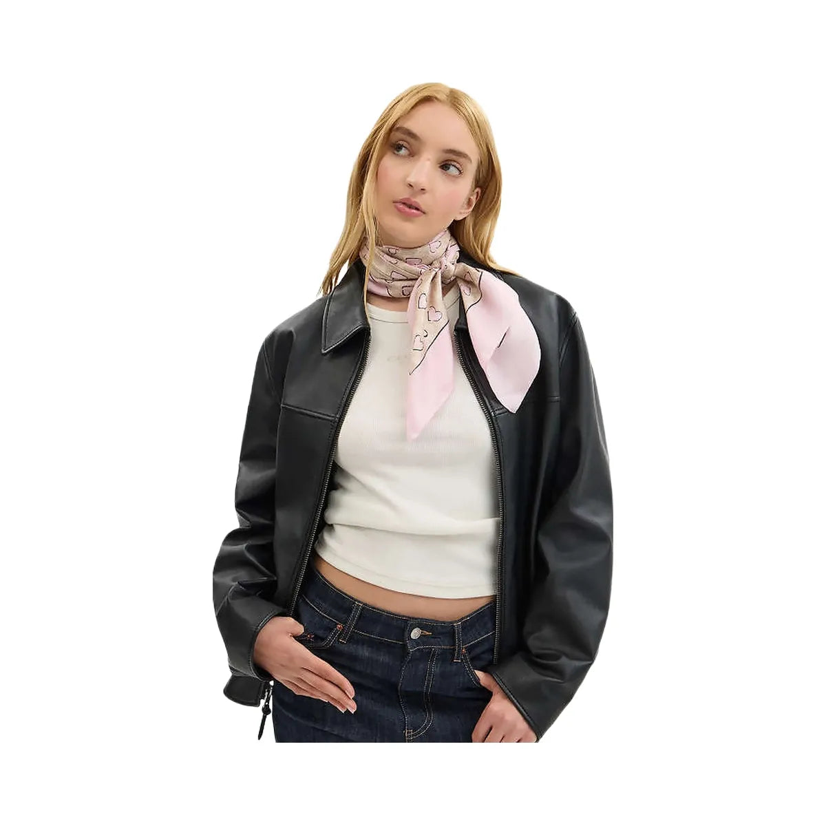 Coach Signature Doodle Heart Print Silk Square Scarf Sand-Pink