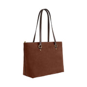Coach Station Tote Bag Suede-Im-Vintage Brown