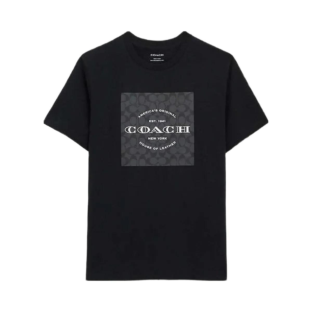 Coach Signature Square T-Shirt In Organic Cotton Black