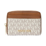 Michael Kors Jet Set Travel Medium Logo Zip-Around Card Case Vanilla