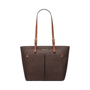 Michael Kors Jet Set Medium Logo Pocket Tote Bag Brown