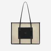 DeMellier The Capri salt & pepper canvas black smooth