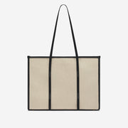 DeMellier The Capri salt & pepper canvas black smooth
