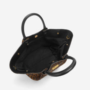 DeMellier The Midi New York leopard-effect calf hair & black smooth
