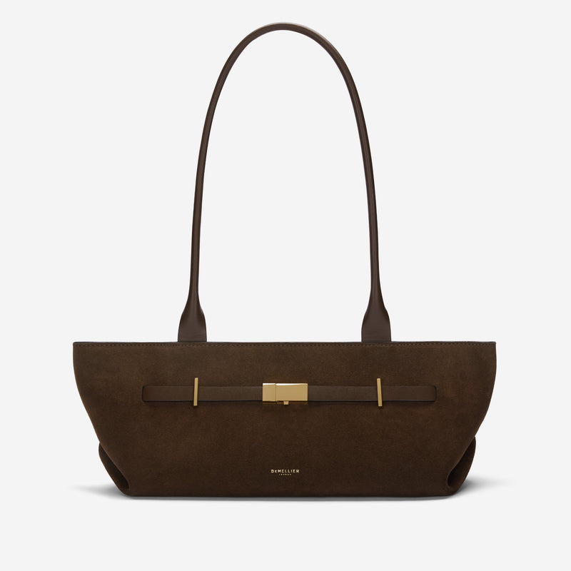 DeMellier The New York Shoulder mocha suede & mocha smooth
