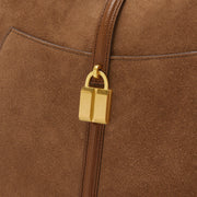 DeMellier The Siena Hobo deep tan suede & deep tan small grain