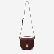 DeMellier The Siena Saddle burgundy small grain