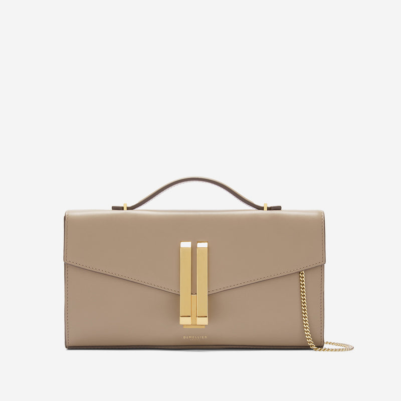 DeMellier The Vancouver Clutch dark sand smooth