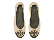 Tory Burch Claire Cap-Toe Ballet Black (Women's)