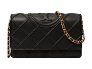 Tory Burch Fleming Chain Wallet Black