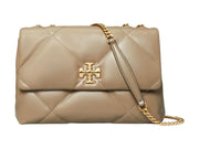 Tory Burch Kira Diamond Quilt Convertible Shoulder Bag Taupe Oak