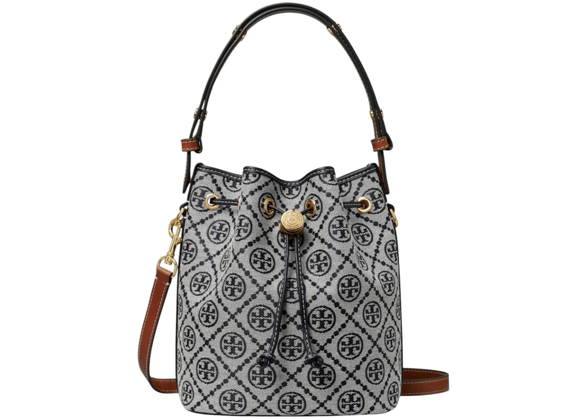 Tory Burch T Monogram Bucket Bag Navy