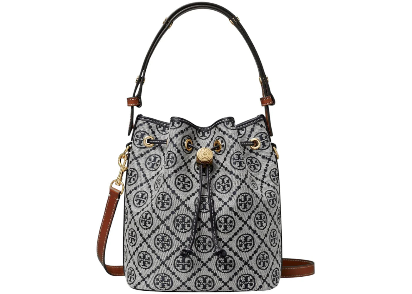 Tory Burch T Monogram Bucket Bag Navy