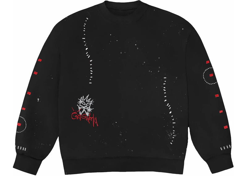 Travis Scott Stitched Crewneck Black