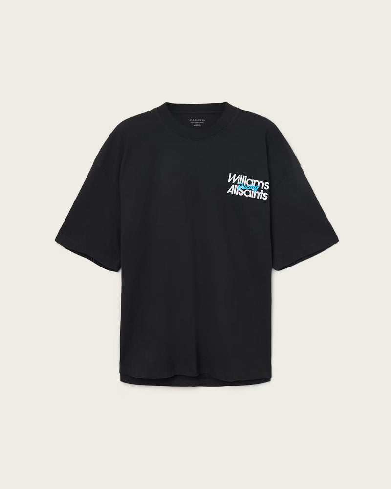 Williams X AllSaints Pole Crew Neck Washed Black T-Shirt