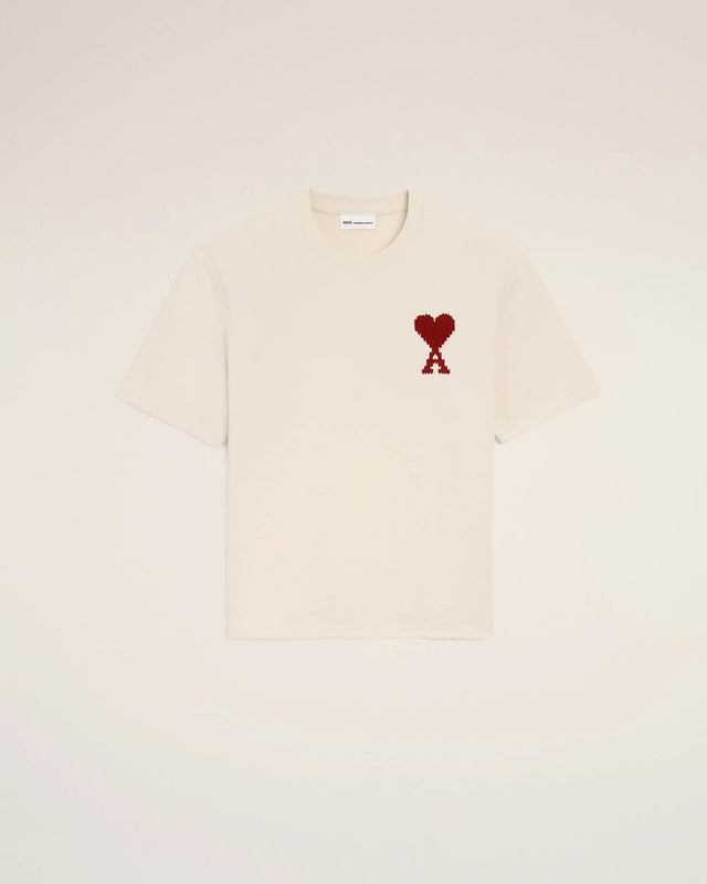 White Cotton Ami De Coeur T-Shirt T-Shirt Ami de Coeur in a heavy cotton jersey