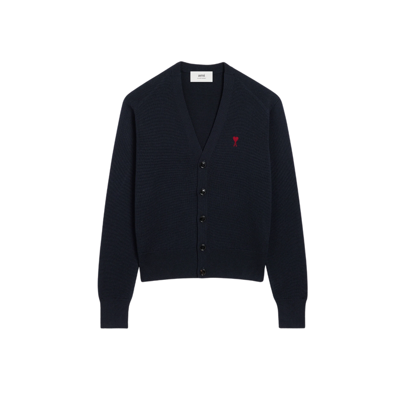 Blue Wool Ami De Coeur Cardigan Cardigan in merino wool knit