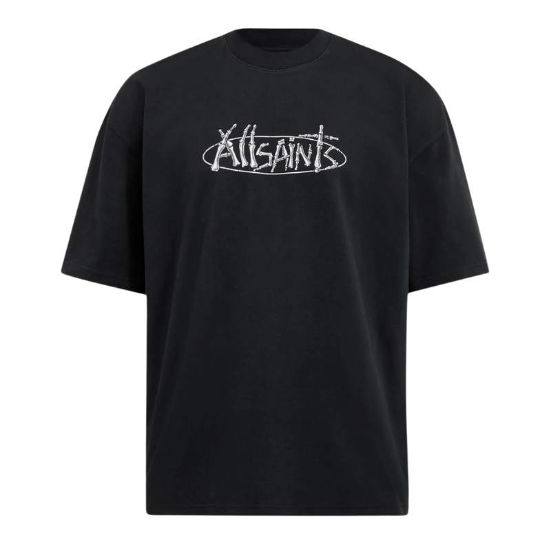STERNUM CREW Print T-Shirt washed black