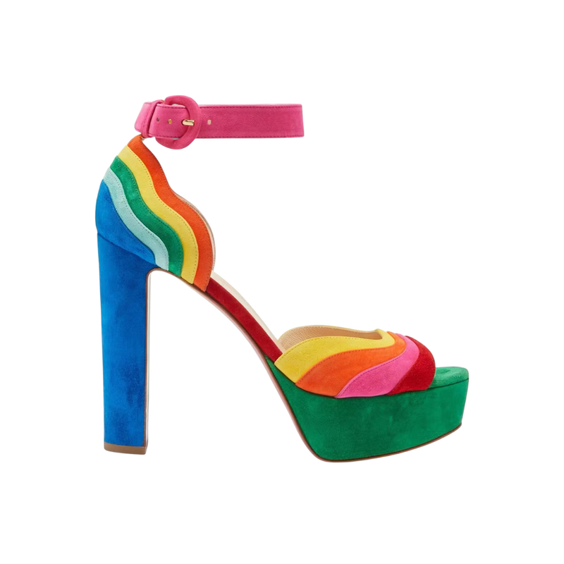 Christian Louboutin Degratissimo Alta 130 VV/Suede Sandal Heels Multi (Women's)