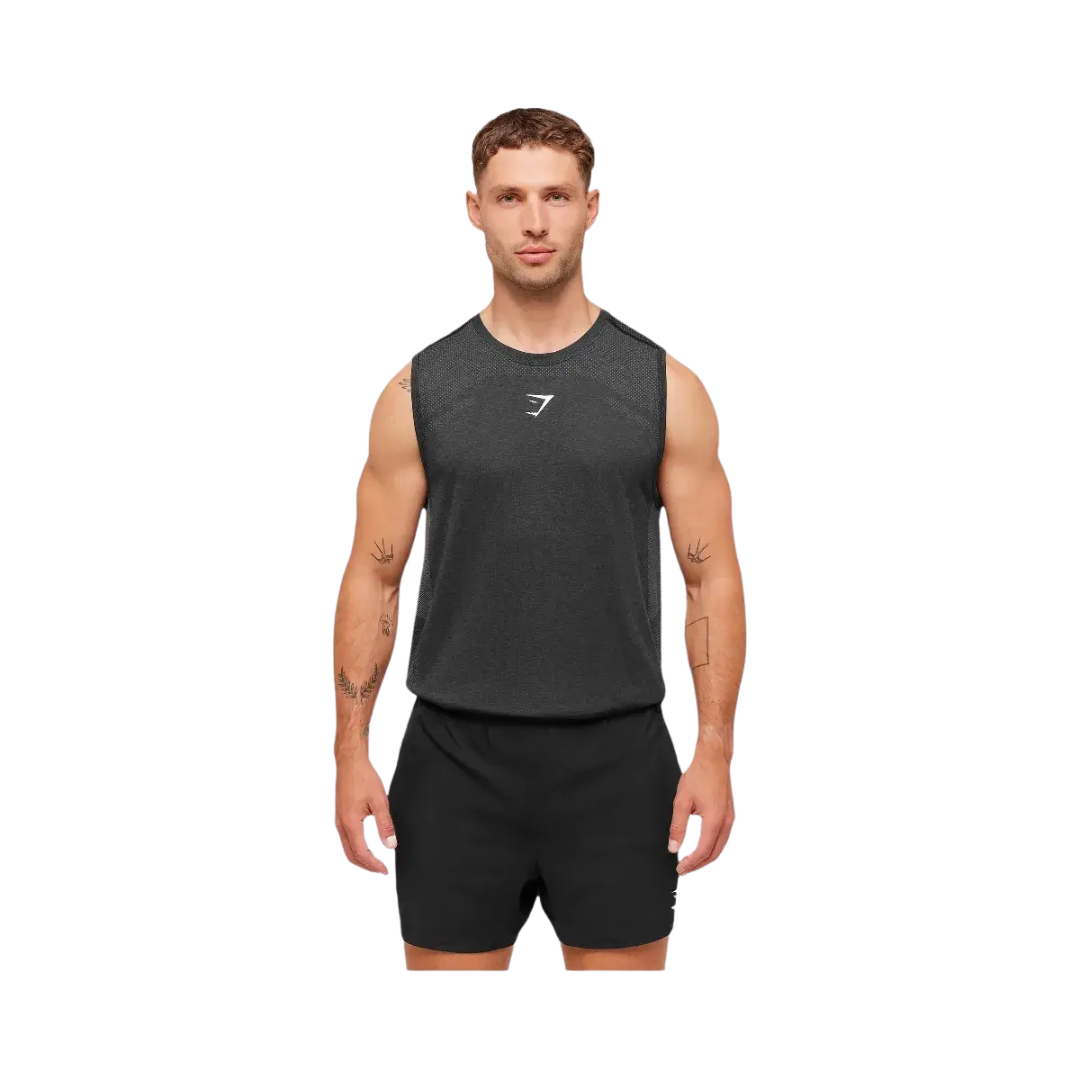 Gymshark Lightweight Seamless Tank Black/Silhouette Grey