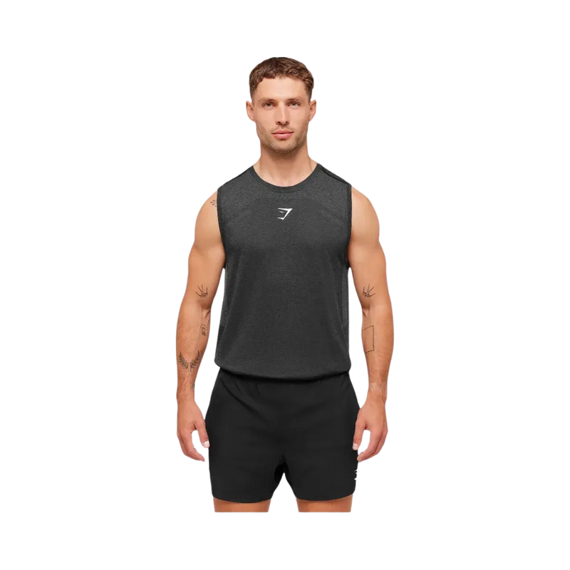 Gymshark Lightweight Seamless Tank Black/Silhouette Grey