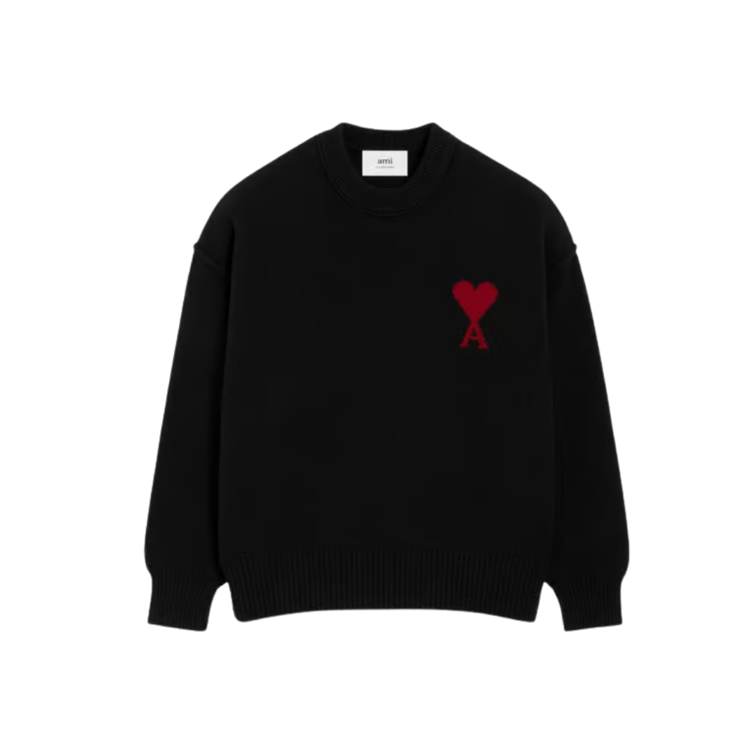 Ami Paris Black Wool Sweater